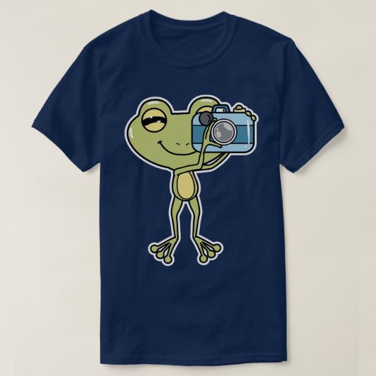 Kikker als fotograaf met camera t-shirt (Design voorkant)