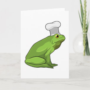Kikker als kok met kookmuts kaart