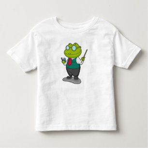Kikker als leraar met boek kinder shirts