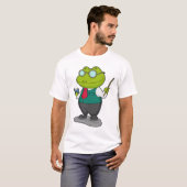 Kikker als leraar met boek t-shirt (Voorkant volledig)