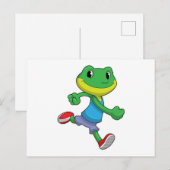 Kikker als loper tijdens hardlopen briefkaart (Voorkant / Achterkant)