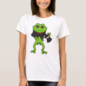 Kikker als magiër met toverstaf en Pet T-shirt (Voorkant)