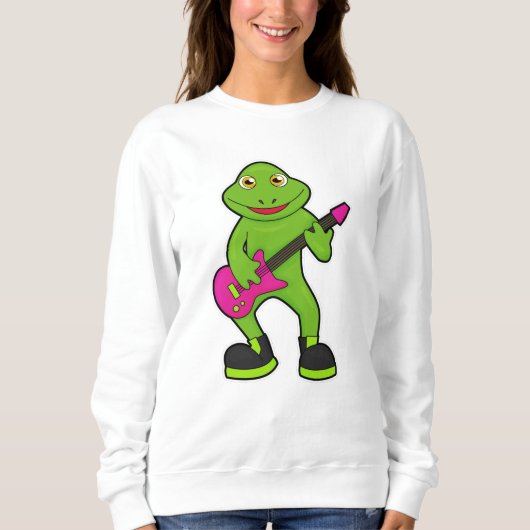 Kikker als muzikant met gitaar trui (Voorkant)