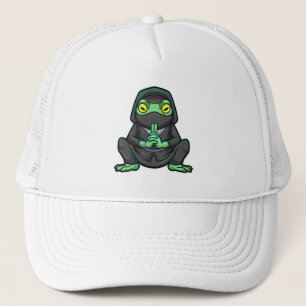 Kikker als Ninja in zwart Trucker Pet