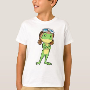 Kikker als piloot met Pet en bril T-shirt