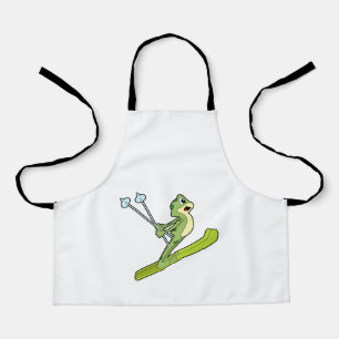 Kikker als skijumper met Ski.PNG Schort