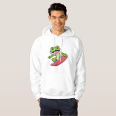 Kikker als Snowboarder met Snowboard Hoodie (Voorkant volledig)