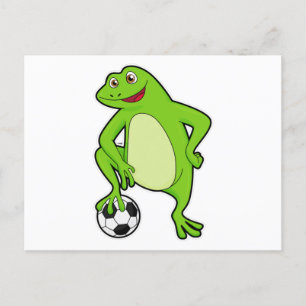 Kikker als voetbalspeler met Voetbal Briefkaart