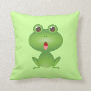 Kikker Amphibian Green Kikkers Cute Cartoon Pillow Kussen