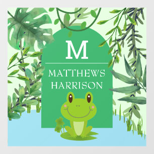 Kikker Art Monogram Letter Baby boy Bedroom kweker Raamsticker