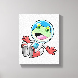 Kikker Astronaut Costume Space Canvas Afdruk