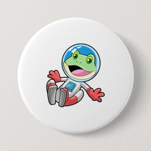 Kikker Astronaut Costume Space Ronde Button 7,6 Cm (Voorkant)