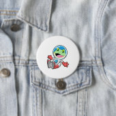 Kikker Astronaut Costume Space Ronde Button 7,6 Cm (In situ)