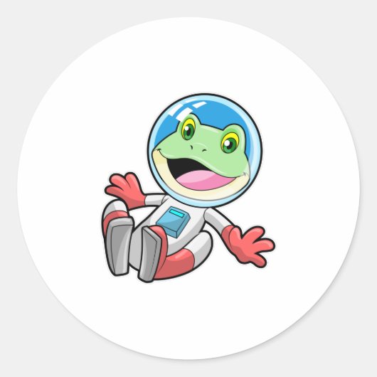 Kikker Astronaut Costume Space Ronde Sticker (Voorkant)