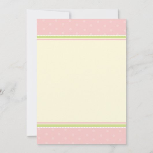 Kikker Baby Girl Shower Invitation - Roze en Groen Kaart (Achterkant)