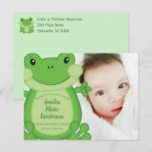 Kikker Baby shower Green Briefkaart (Voorkant / Achterkant)