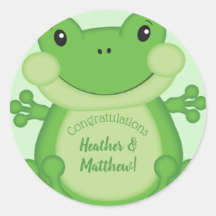 Kikker Baby shower Green Ronde Sticker