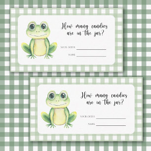 Kikker baby shower - raad eens hoeveel snoepjes informatiekaartje