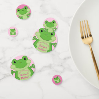 Kikker Baby shower Roze Confetti