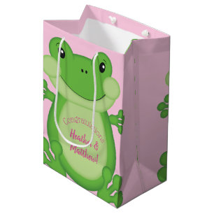 Kikker Baby shower Roze Medium Cadeauzakje