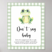 Kikker Baby shower Zeg geen baby Poster