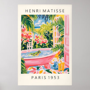 Kikker badkamer print, Matisse wandkunst, Dopamine Poster