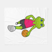 Kikker Basketball-speler Basketball Fleece Deken (Voorkant (Horizontaal))