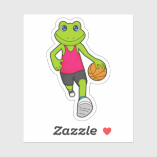 Kikker Basketball-speler Basketball Sticker