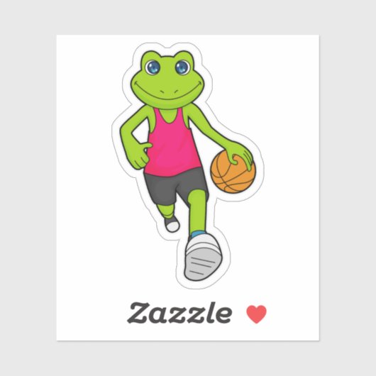 Kikker Basketball-speler Basketball Sticker (Vel)