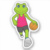 Kikker Basketball-speler Basketball Sticker (Voorkant)