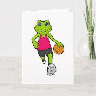 Kikker Basketbalspeler Basketbal Kaart