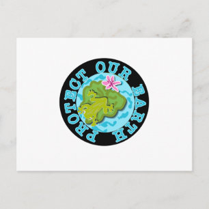 Kikker beschermt onze aarde briefkaart