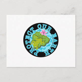 Kikker beschermt onze aarde briefkaart