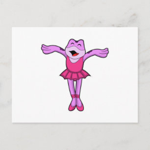 Kikker bij Ballet Dance met rok Briefkaart