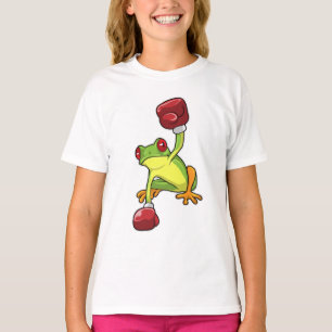 Kikker bij Boxing met gebarsten handschoenen T-shirt