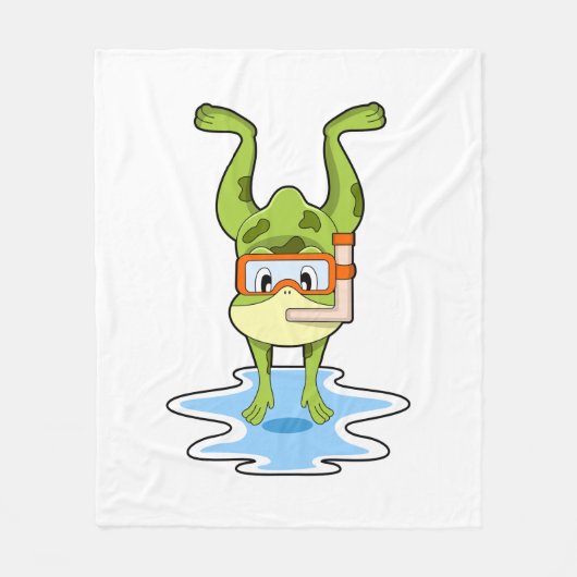Kikker bij duiken met Snorkel Fleece Deken (Voorkant)