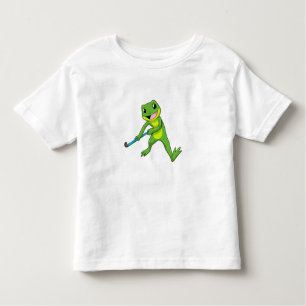 Kikker bij Hockey met Hockey bat Kinder Shirts