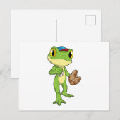 Kikker bij honkbal met honkbalhandschoen briefkaart (Voorkant / Achterkant)