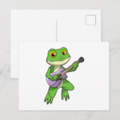 Kikker bij muziek met gitaar briefkaart (Voorkant / Achterkant)