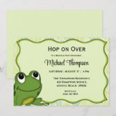 Kikker Birthday Party Invitation Kaart (Voorkant / Achterkant)