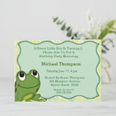 Kikker Birthday Party Invitation Kaart (Staand voorkant)