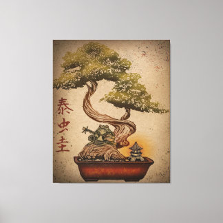 Kikker Bonsai - Kunstontwerp | Dierenvriend Cadeau Canvas Afdruk