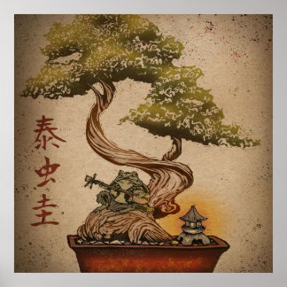 Kikker Bonsai - Kunstontwerp | Ideale cadeaus Poster