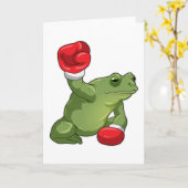 Kikker Boxer Bokshandschoenen Kaart (Gele Bloem)