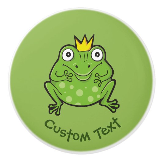 Kikker-Cartoon Keramische Knop (Voorkant)