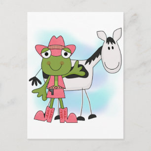Kikker Cowgirl Tshirts en Gifts Briefkaart