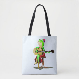 Kikker die gitaar Canvas tas speelt - Uw Kleur - T