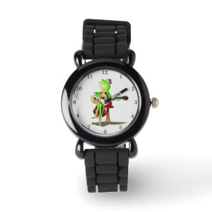 Kikker die gitaar speelt horloge