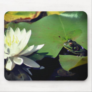 Kikker die Lotus Water Lily Flower Muismat