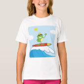 Kikker die op een golvende T-shirt surft (Voorkant)